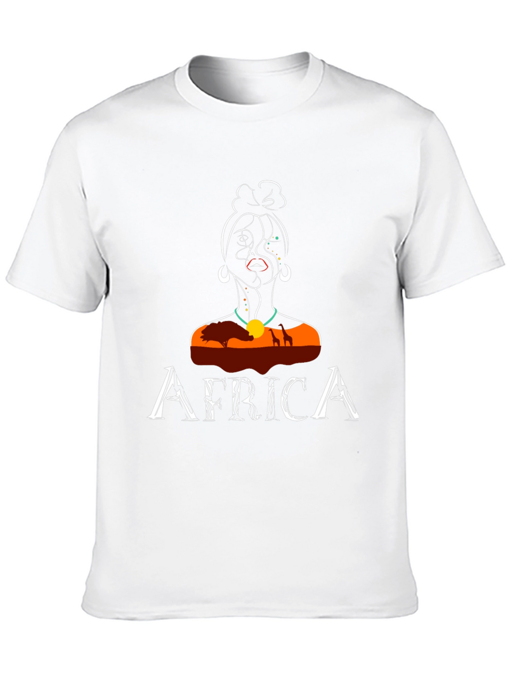Africa T-Shirt Unique Woman Design Black Tee