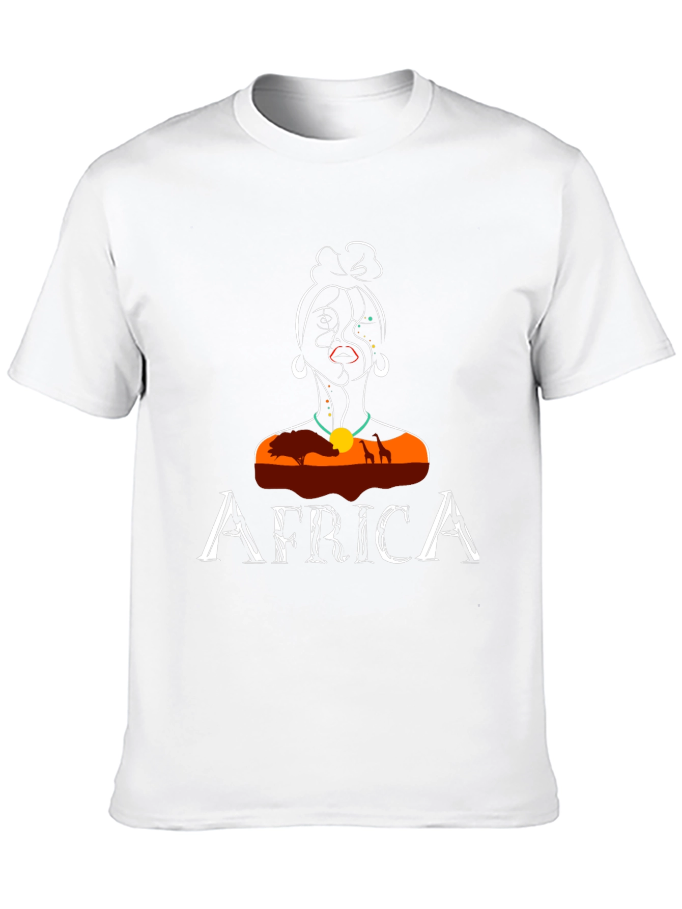 Africa T-Shirt Unique Woman Design Black Tee
