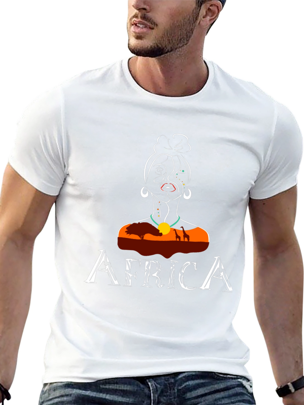 Africa T-Shirt Unique Woman Design Black Tee