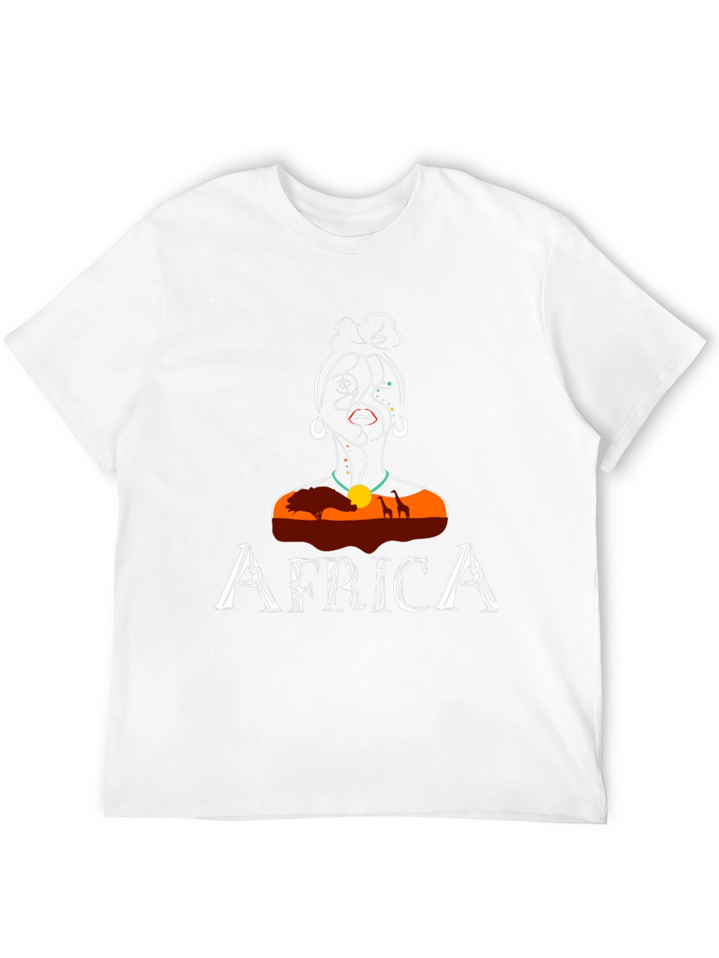 Africa T-Shirt Unique Woman Design Black Tee