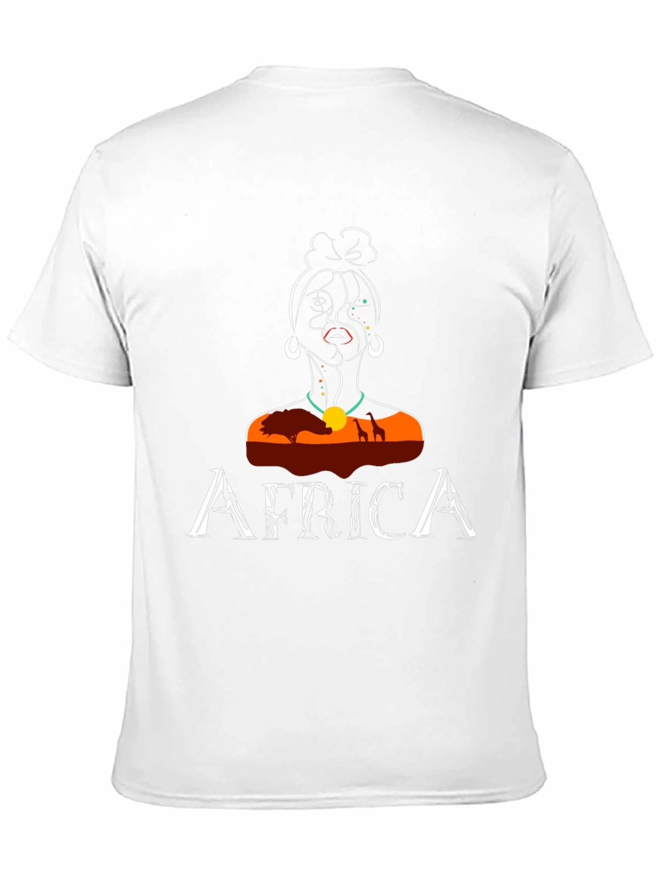 Africa T-Shirt Unique Woman Design Black Tee