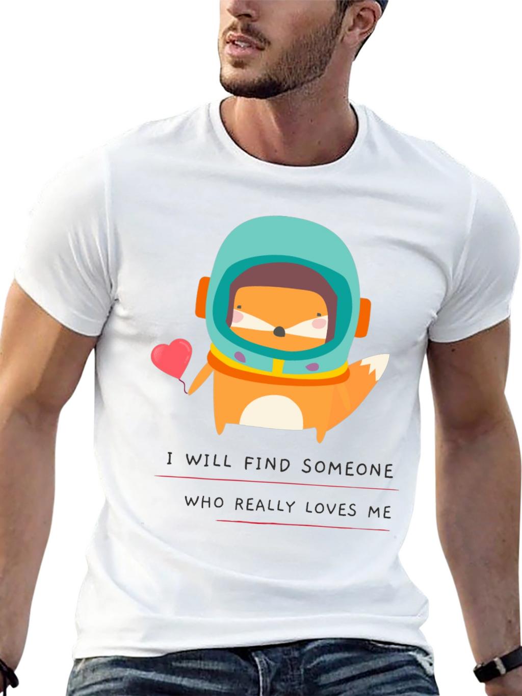 Space Fox Graphic T-Shirt - Find Love!