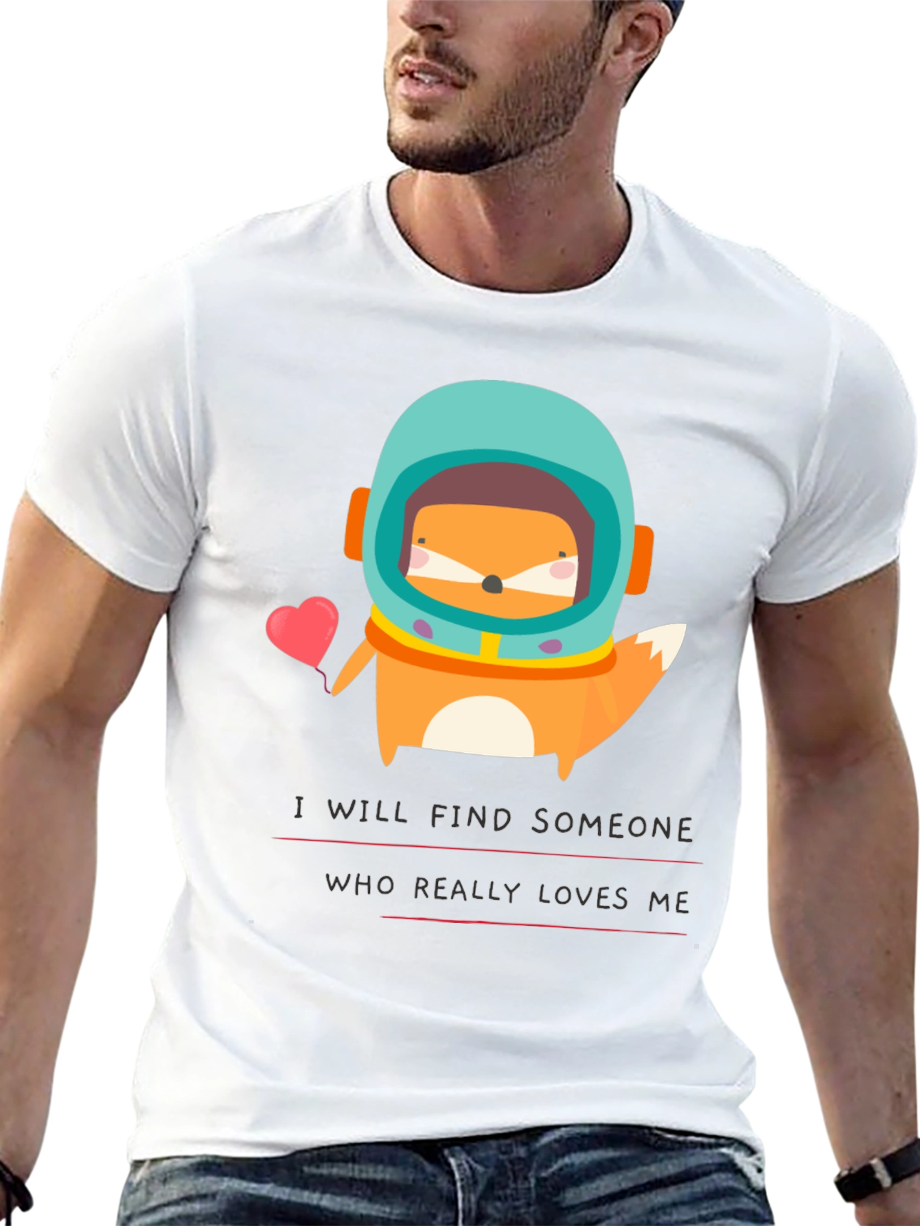 Space Fox Graphic T-Shirt - Find Love!
