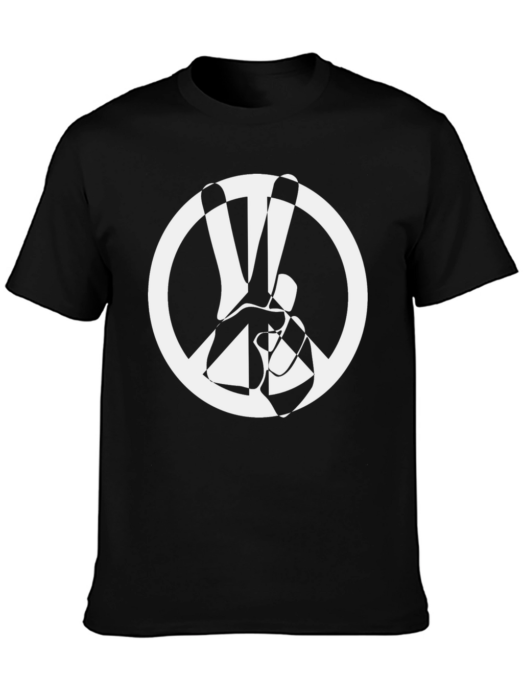 Peace Symbol Graphic Tee - Black Cotton T-Shirt