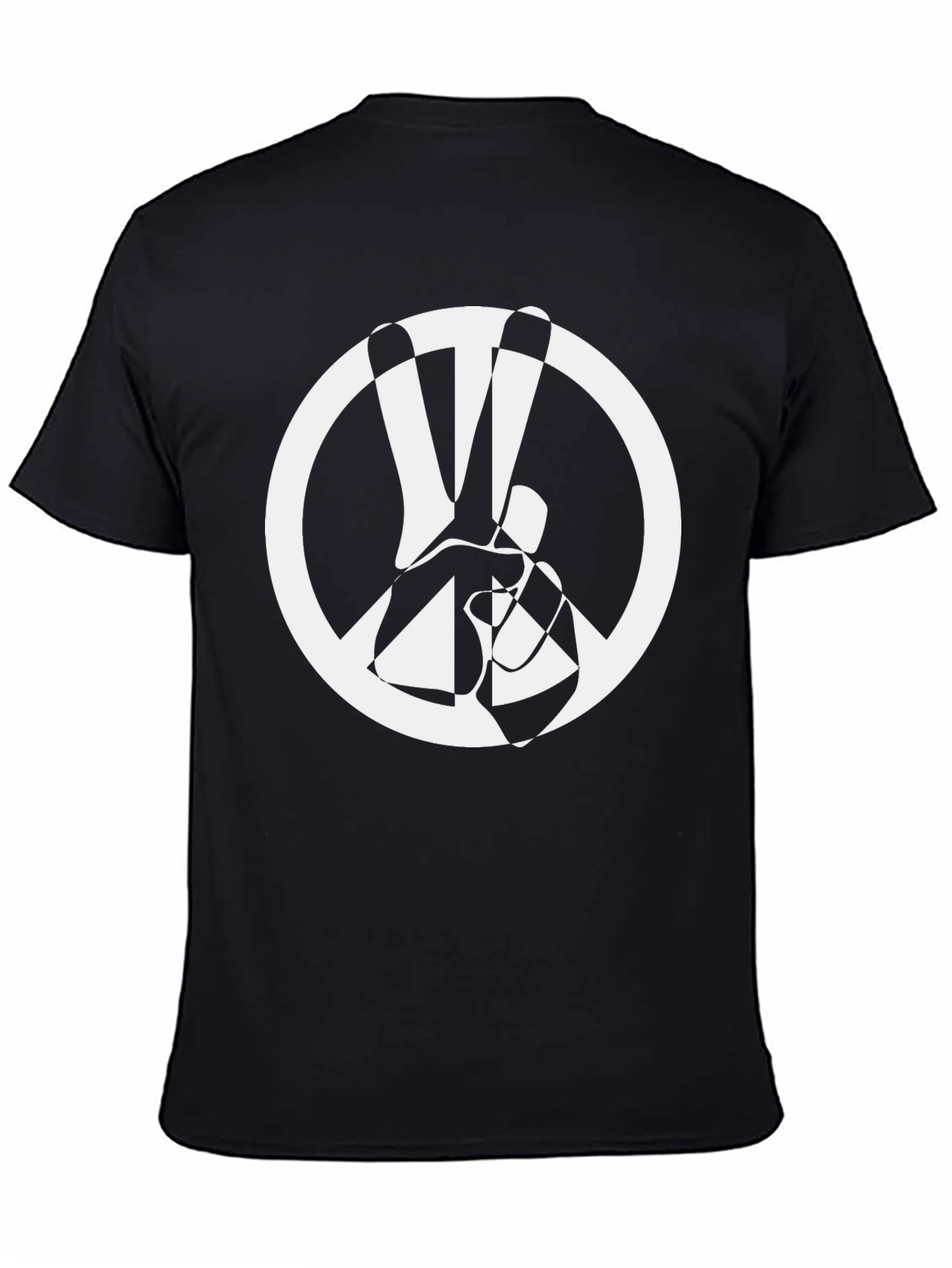 Peace Symbol Graphic Tee - Black Cotton T-Shirt