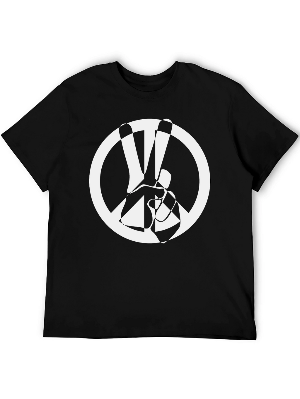 Peace Symbol Graphic Tee - Black Cotton T-Shirt