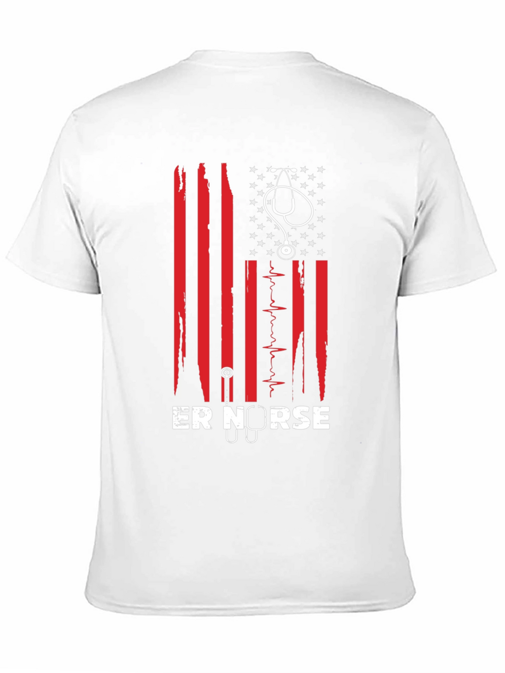 ER Nurse American Flag Graphic T-Shirt