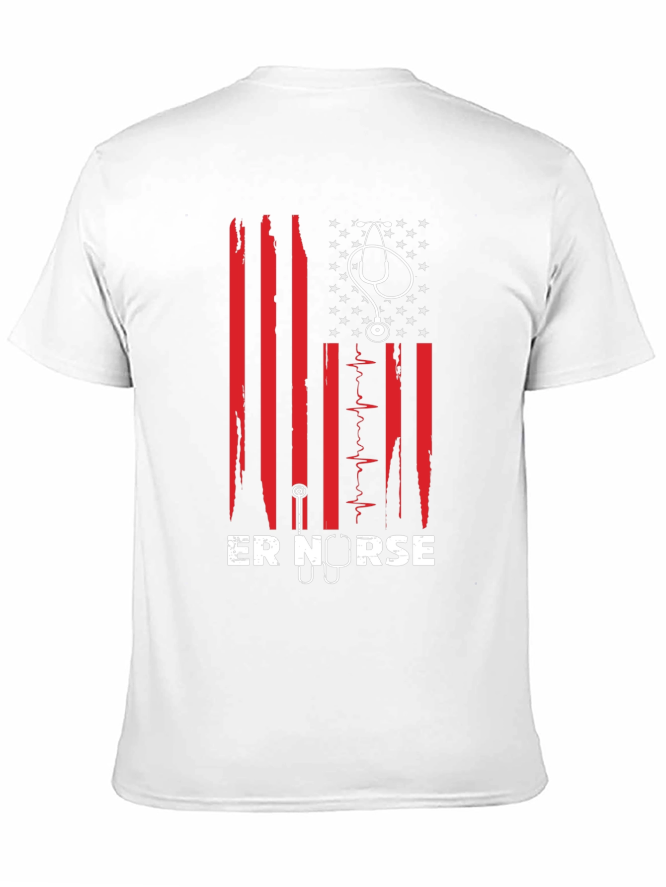 ER Nurse American Flag Graphic T-Shirt