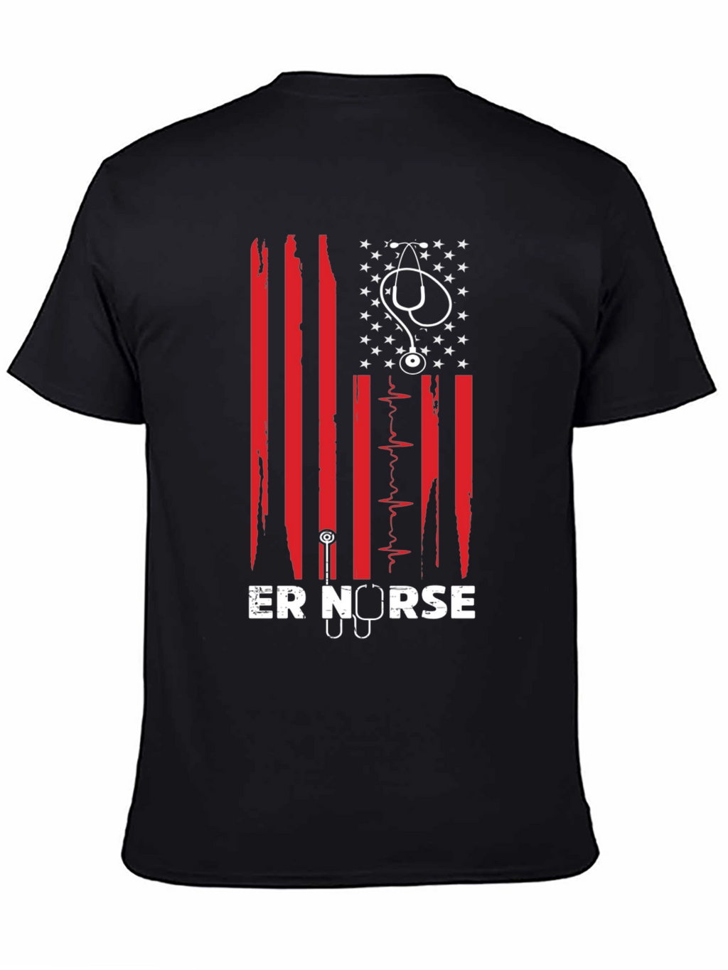 ER Nurse American Flag Graphic T-Shirt