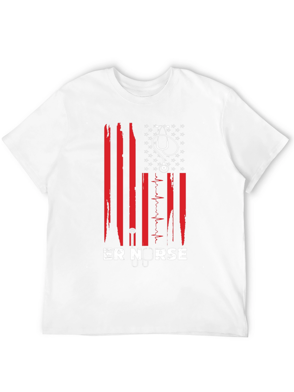 ER Nurse American Flag Graphic T-Shirt