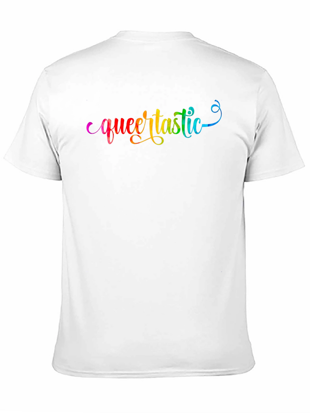 Queertastic Black T-Shirt - Pride Rainbow Text