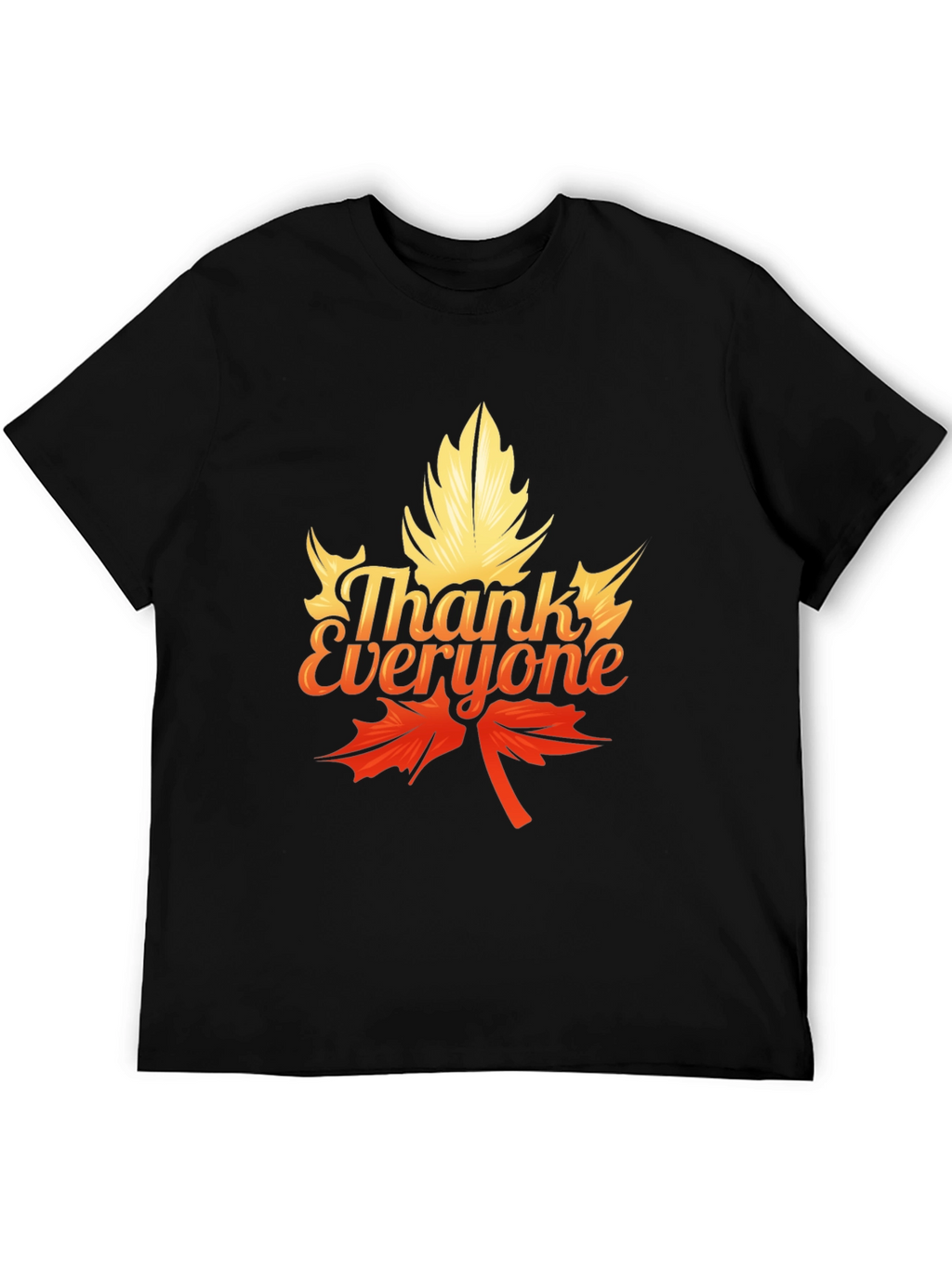Thank Everyone Maple Leaf Graphic Tee - Black
