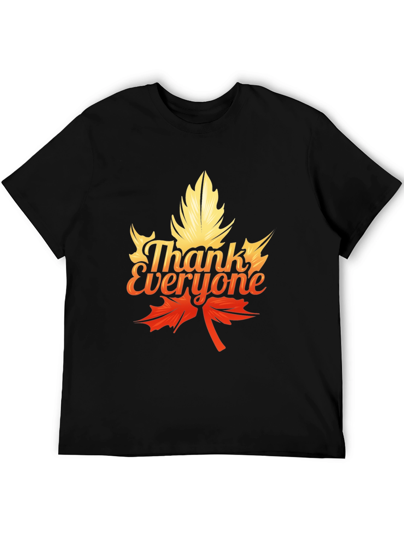 Thank Everyone Maple Leaf Graphic Tee - Black