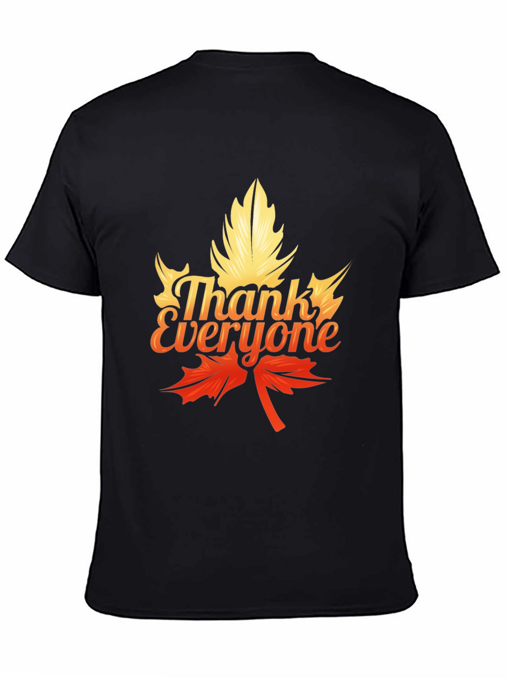 Thank Everyone Maple Leaf Graphic Tee - Black