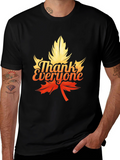 Thank Everyone Maple Leaf Graphic Tee - Black