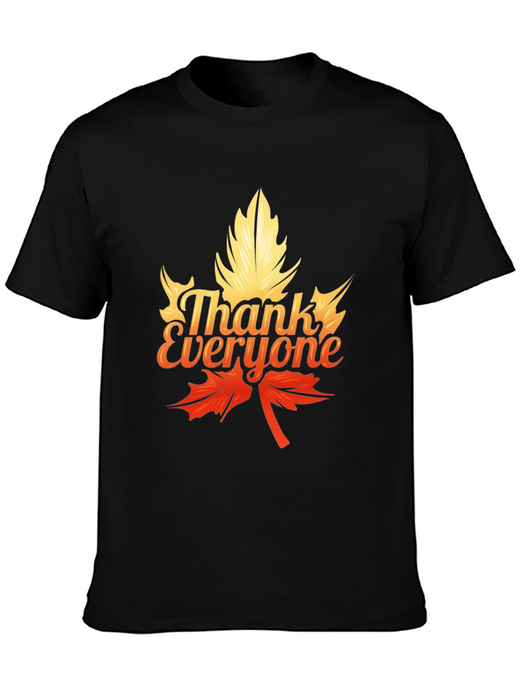 Thank Everyone Maple Leaf Graphic Tee - Black