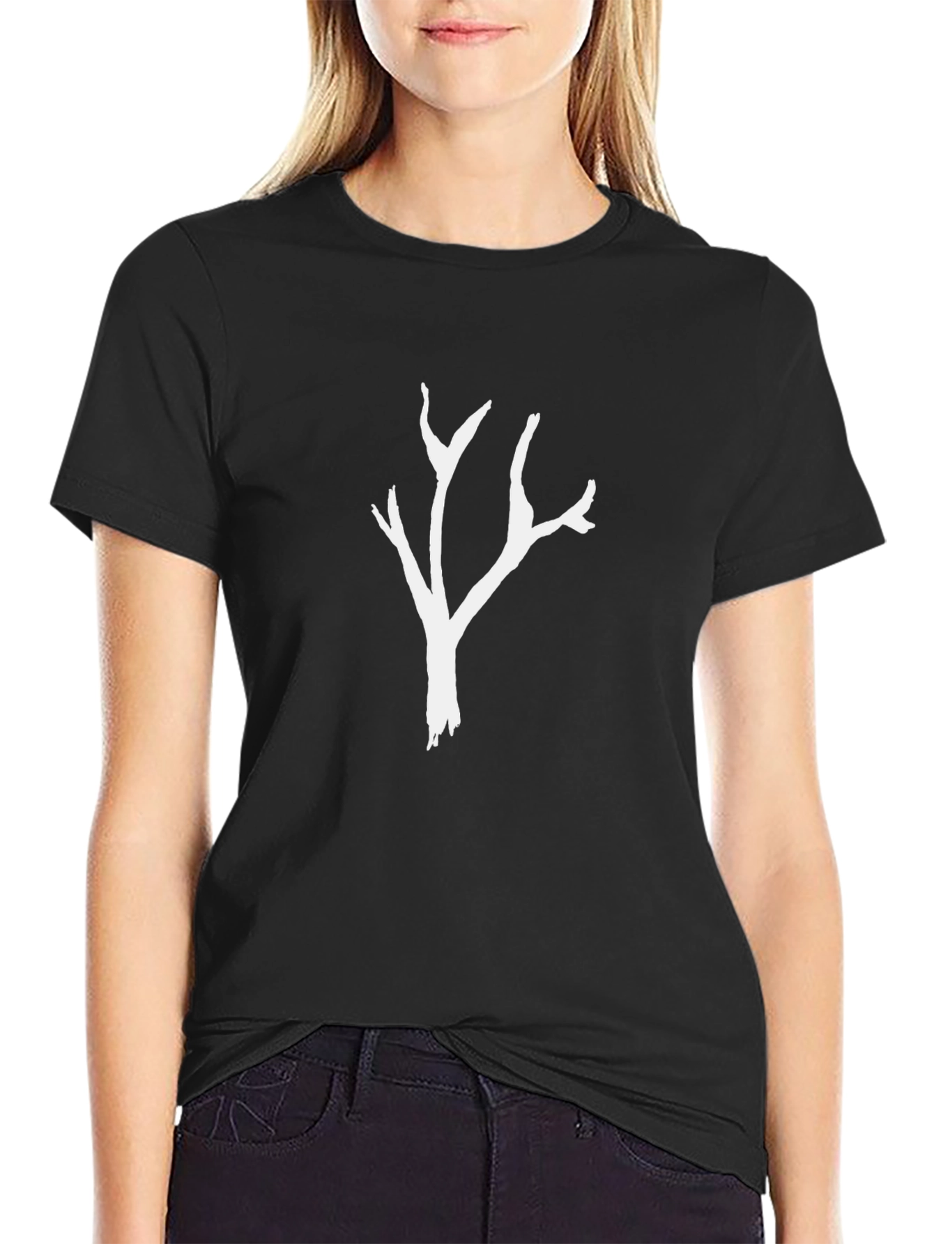 Abstract Branch Graphic Black T-Shirt