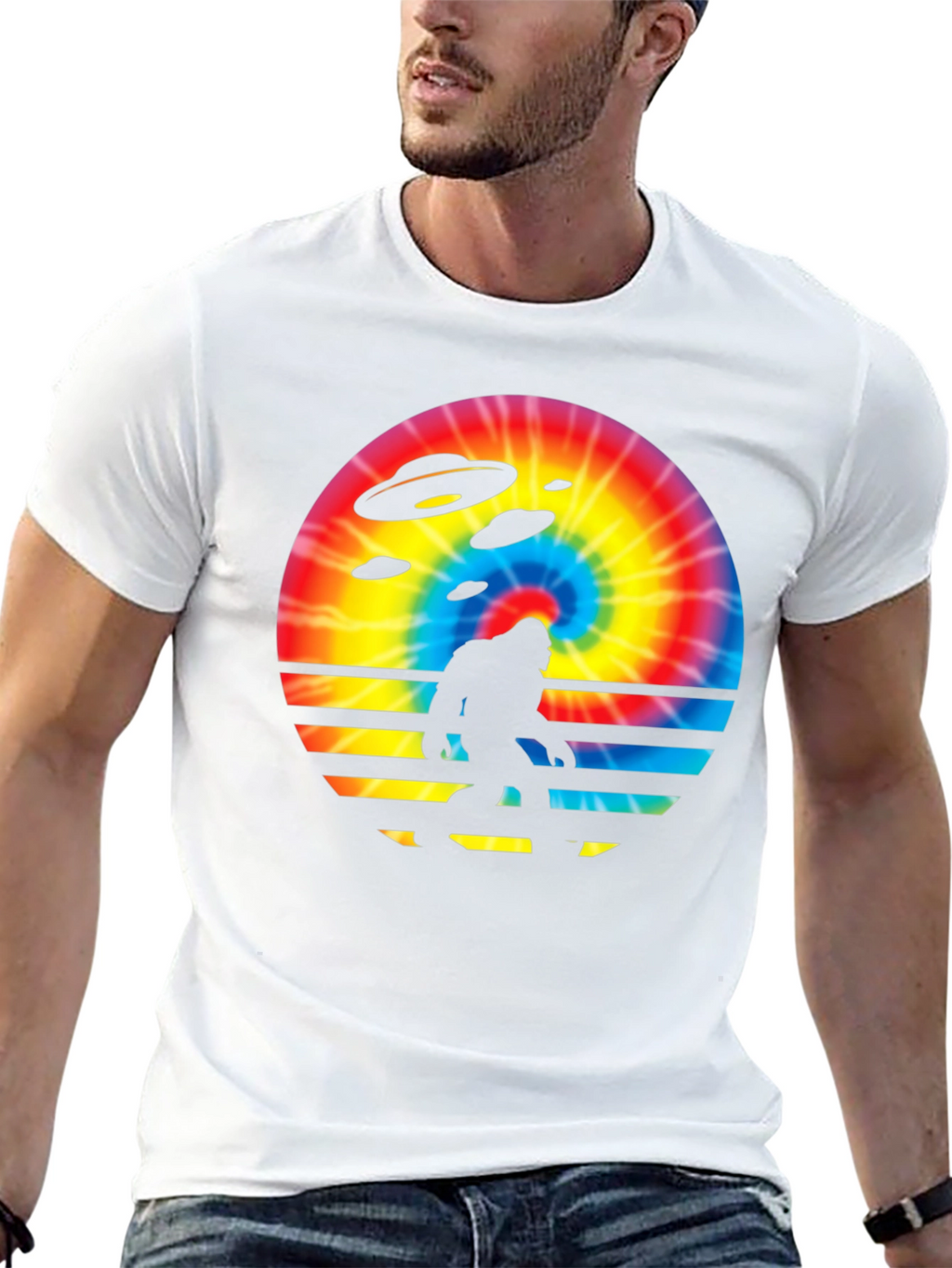 Bigfoot UFO Tie-Dye Graphic Tee