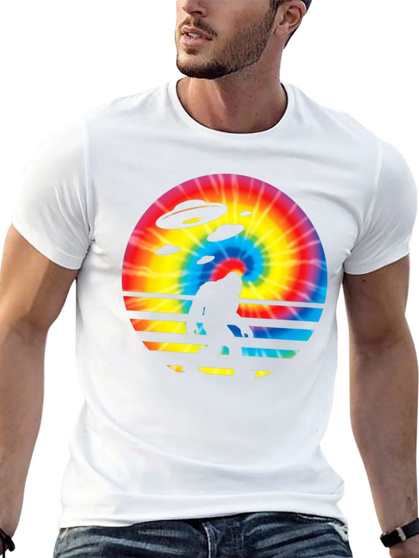 Bigfoot UFO Tie-Dye Graphic Tee