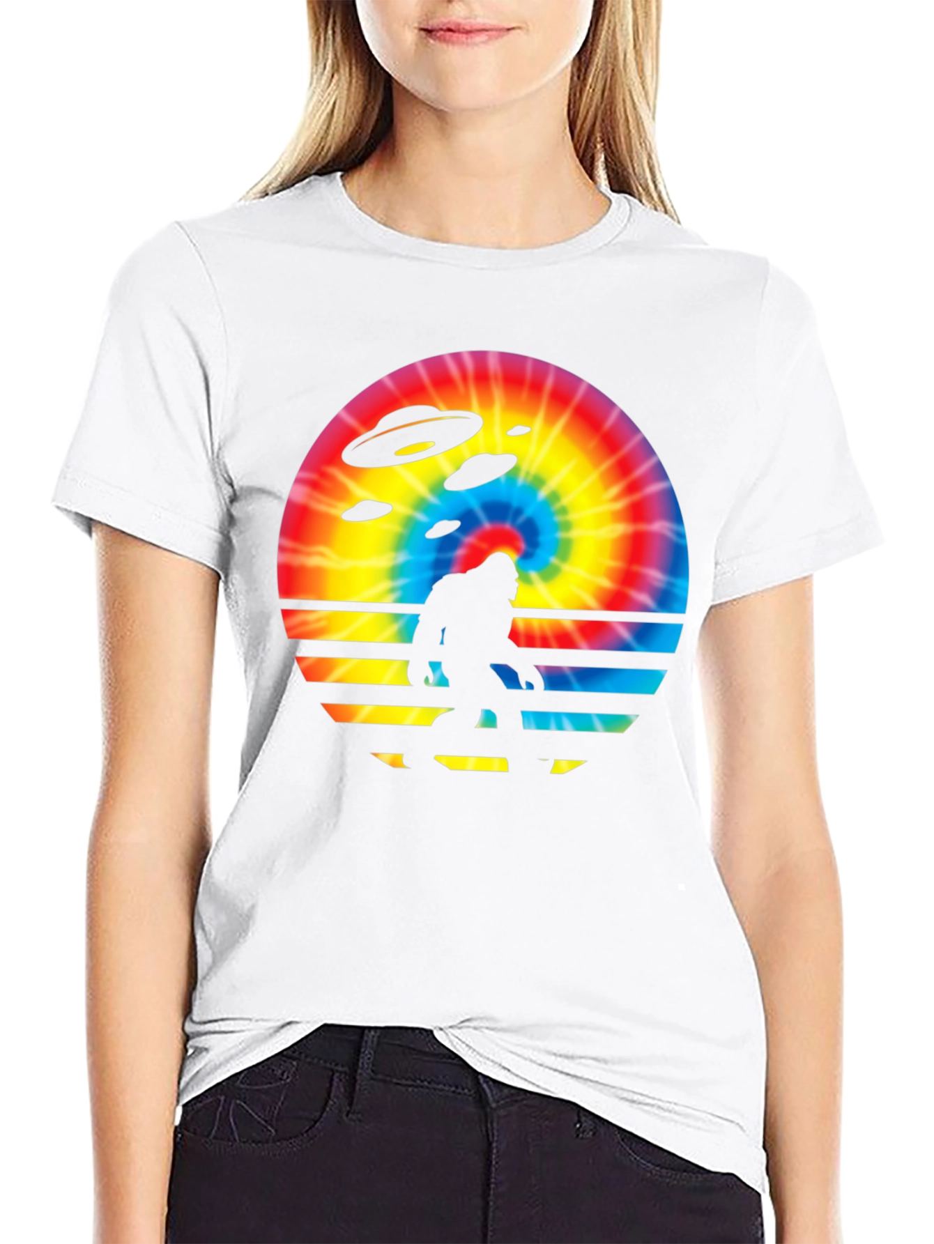 Bigfoot UFO Tie-Dye Graphic Tee