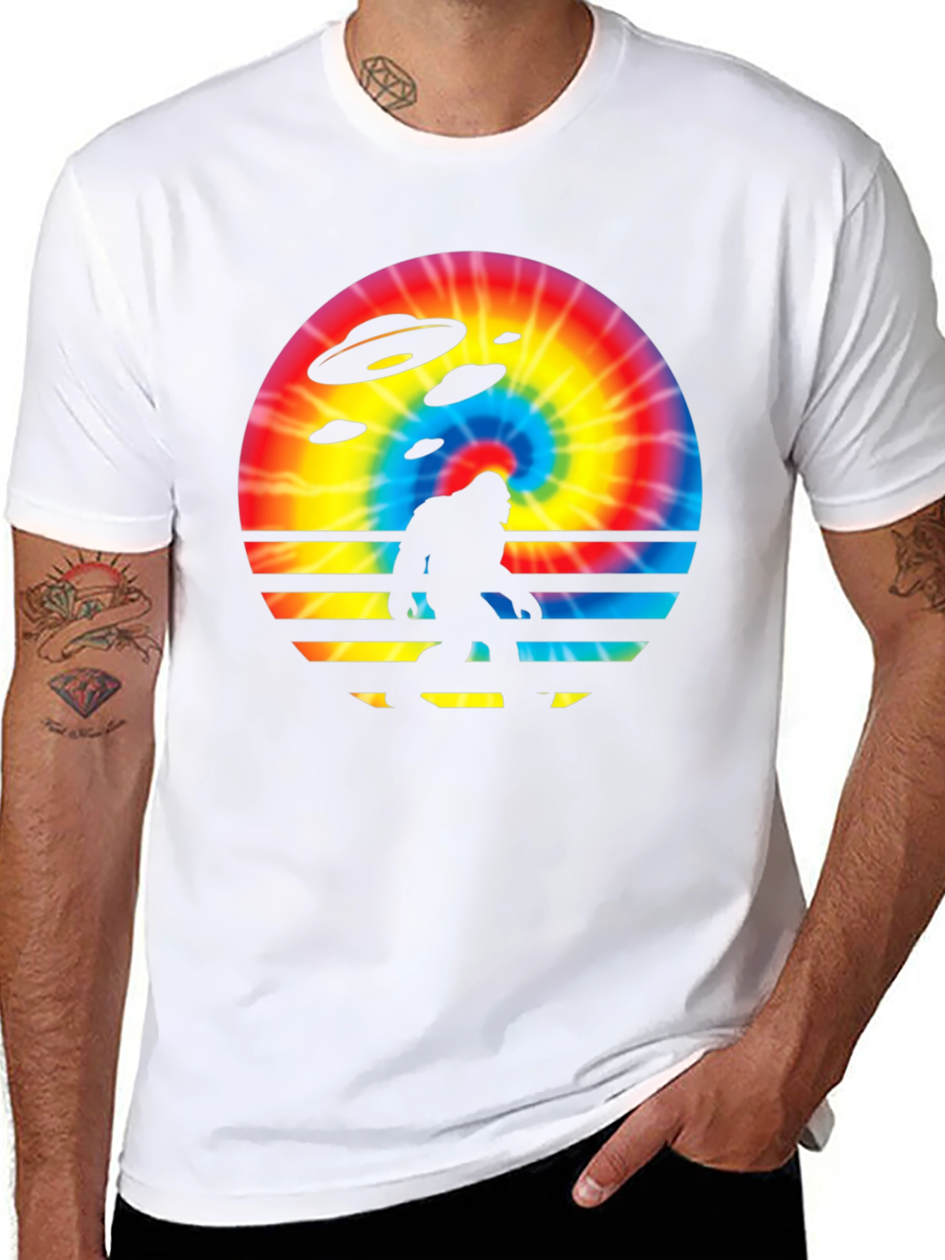 Bigfoot UFO Tie-Dye Graphic Tee