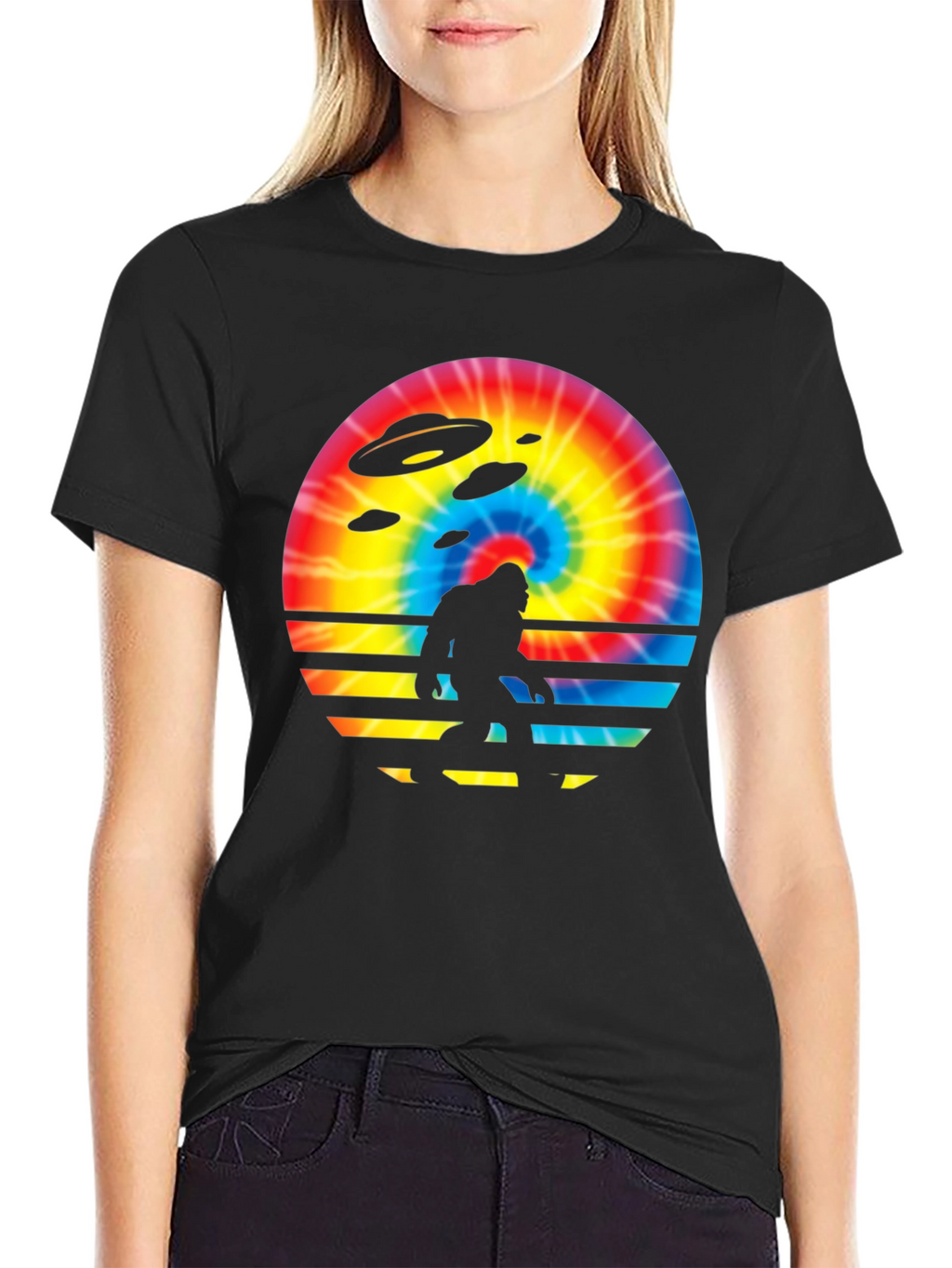 Bigfoot UFO Tie-Dye Graphic Tee