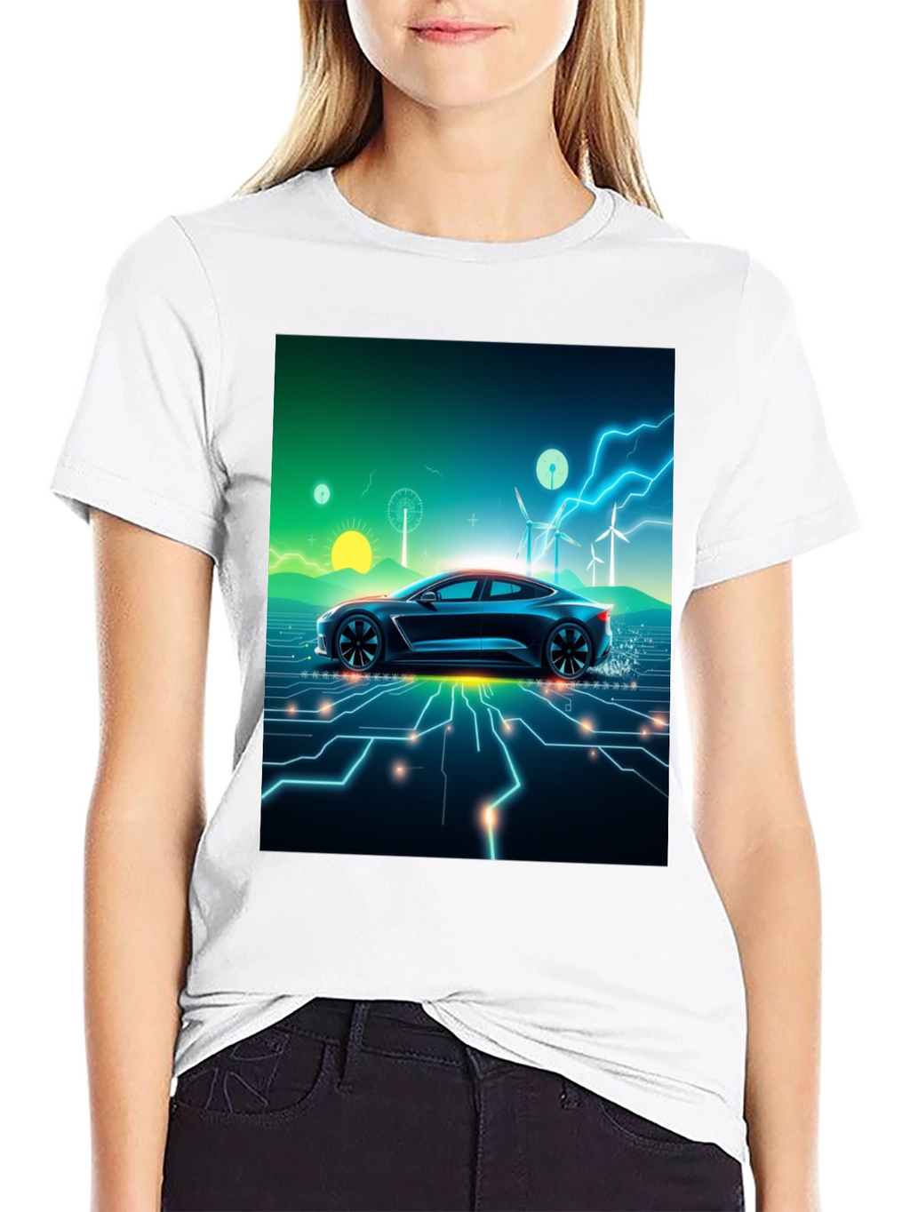 Electric Car T-Shirt - Futuristic Style