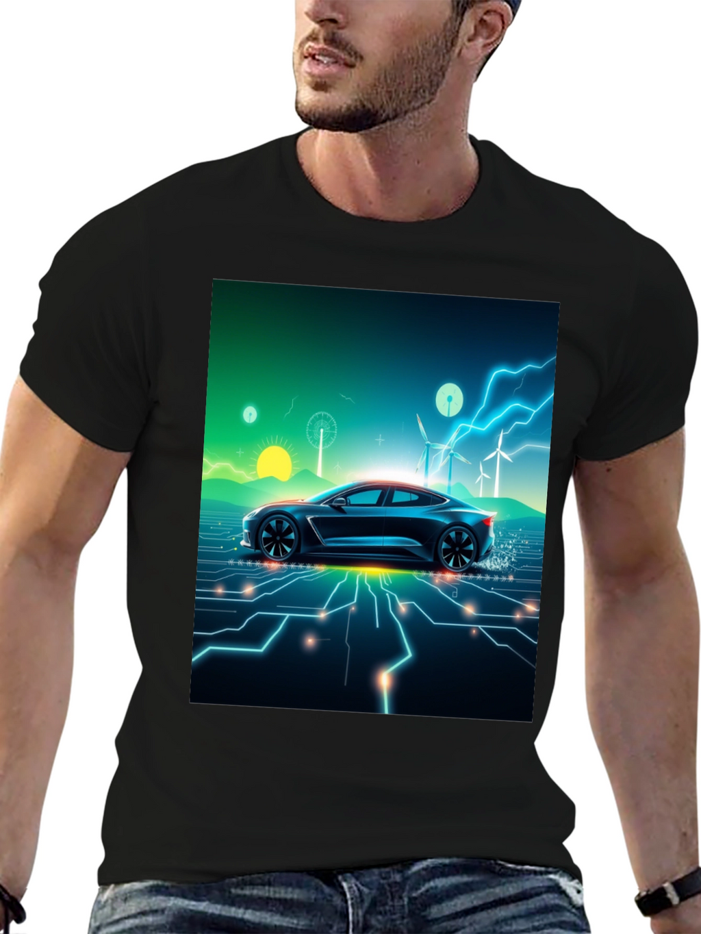 Electric Car T-Shirt - Futuristic Style