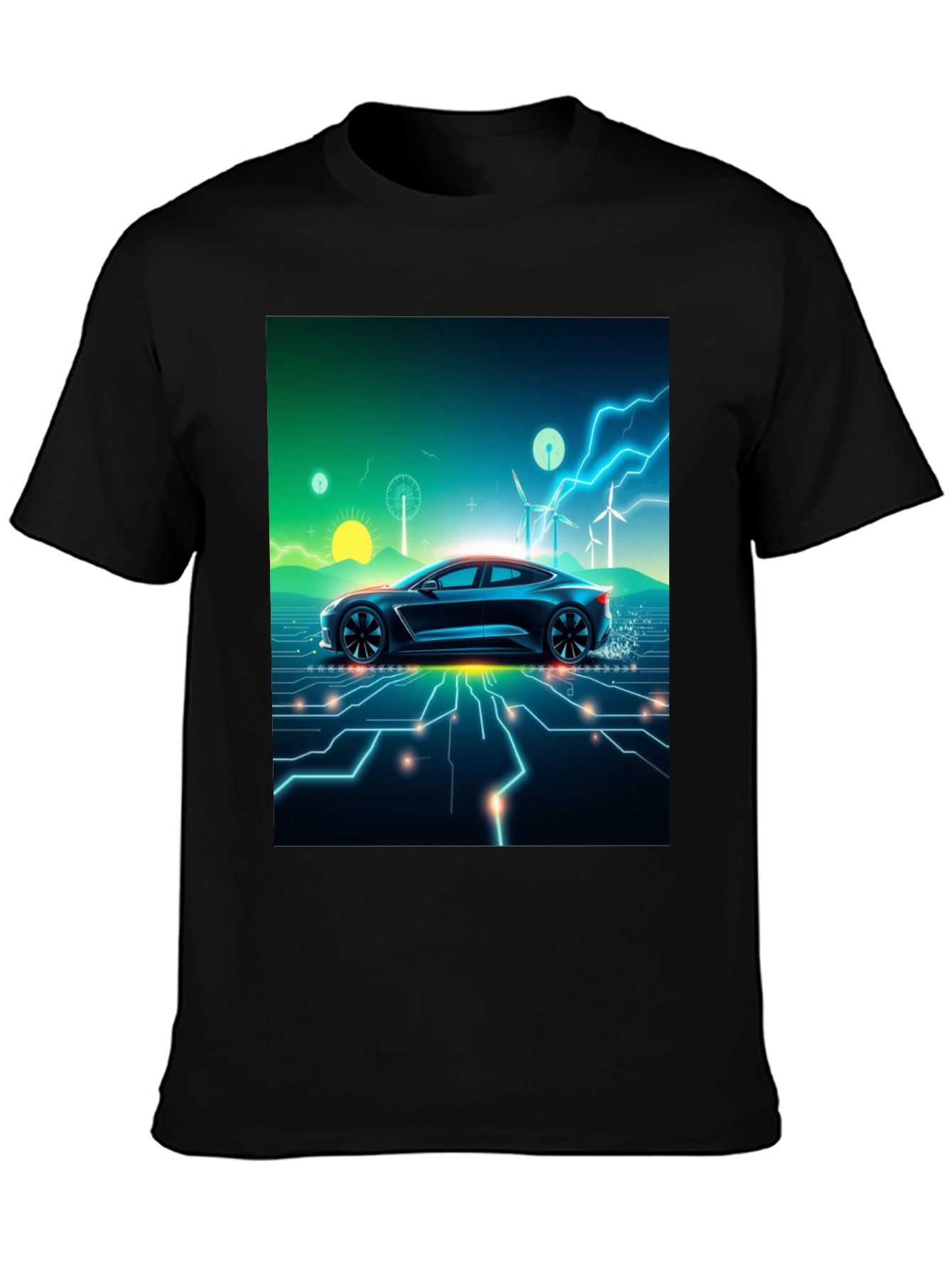 Electric Car T-Shirt - Futuristic Style