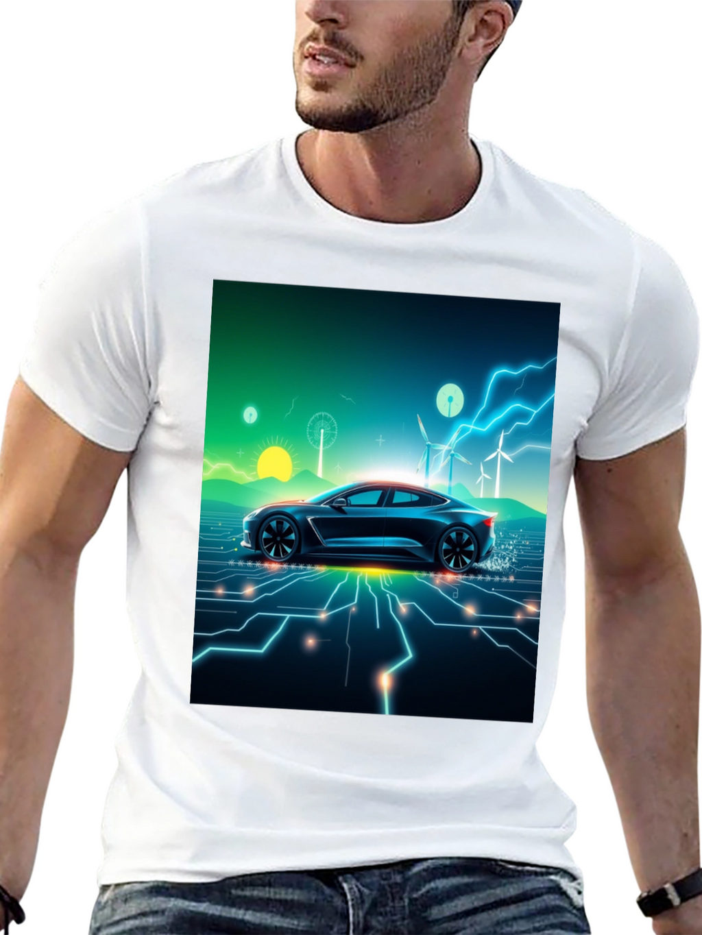 Electric Car T-Shirt - Futuristic Style
