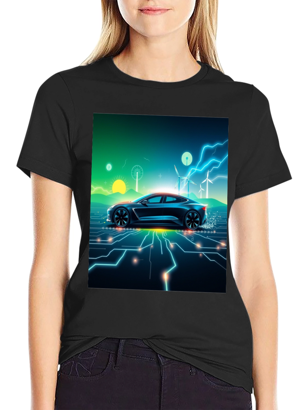 Electric Car T-Shirt - Futuristic Style