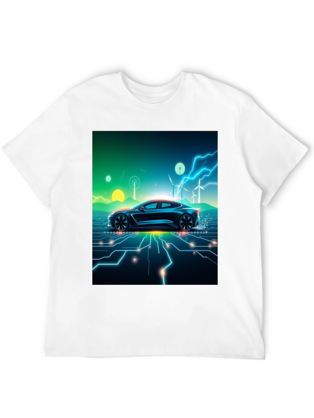 Electric Car T-Shirt - Futuristic Style