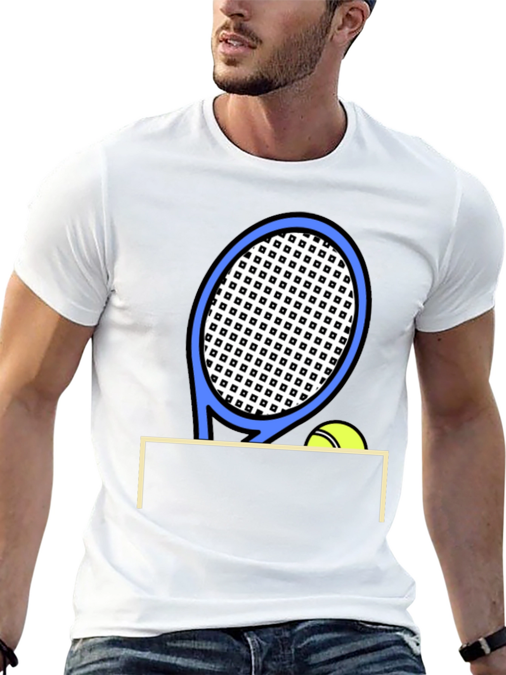 Tennis Racket & Ball Graphic T-Shirt