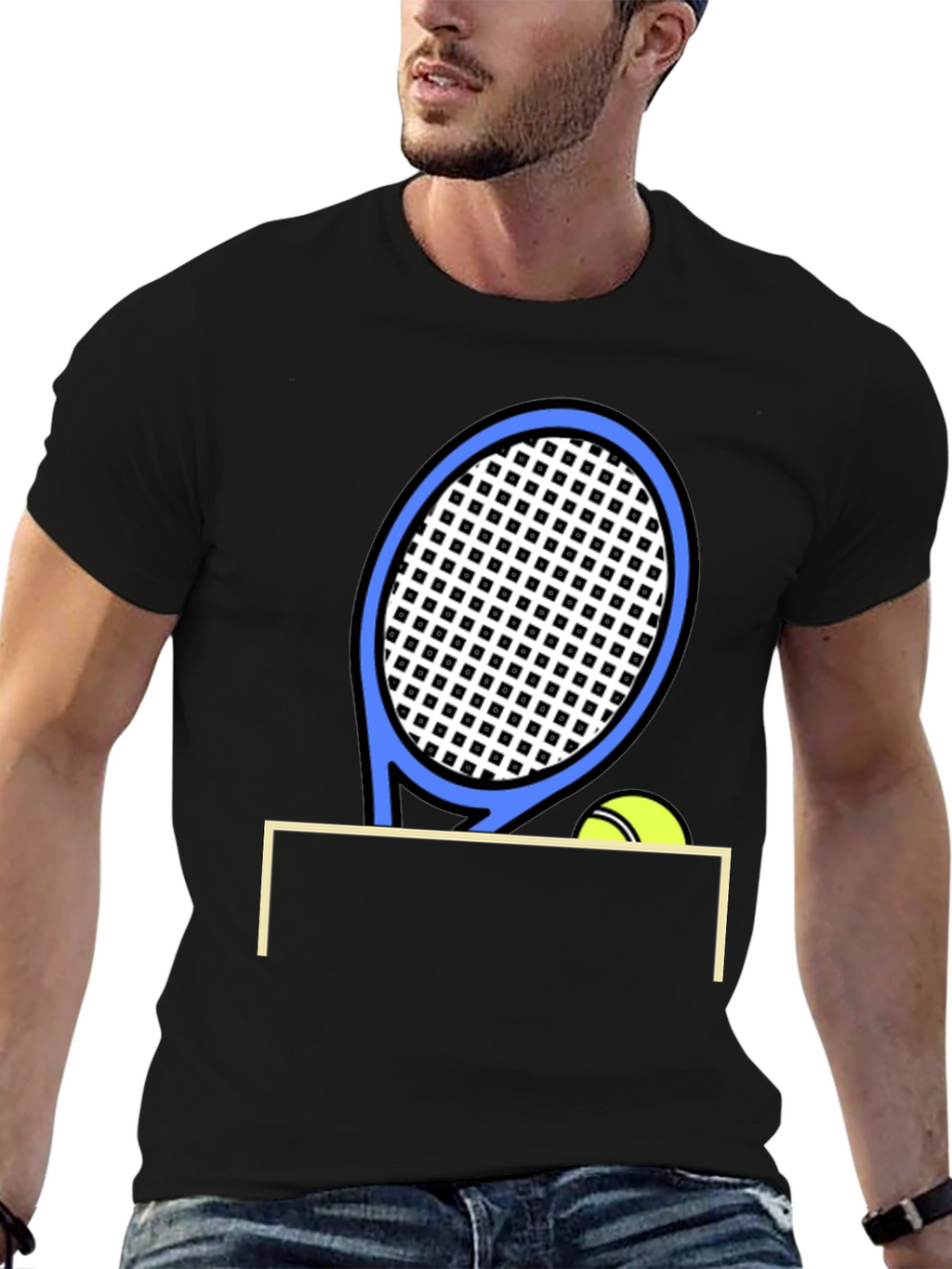 Tennis Racket & Ball Graphic T-Shirt