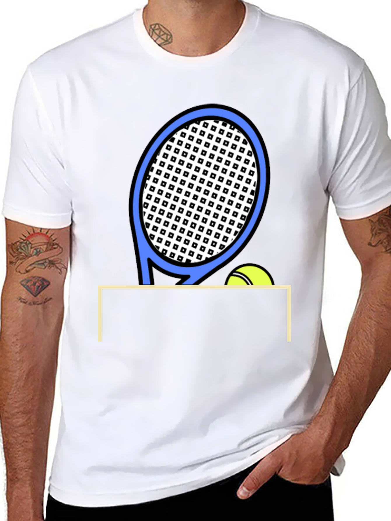 Tennis Racket & Ball Graphic T-Shirt