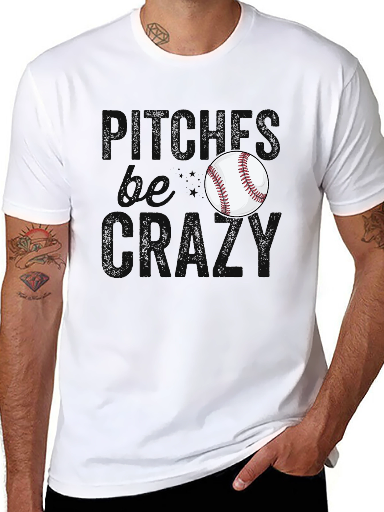 Pitches Be Crazy Baseball T-Shirt