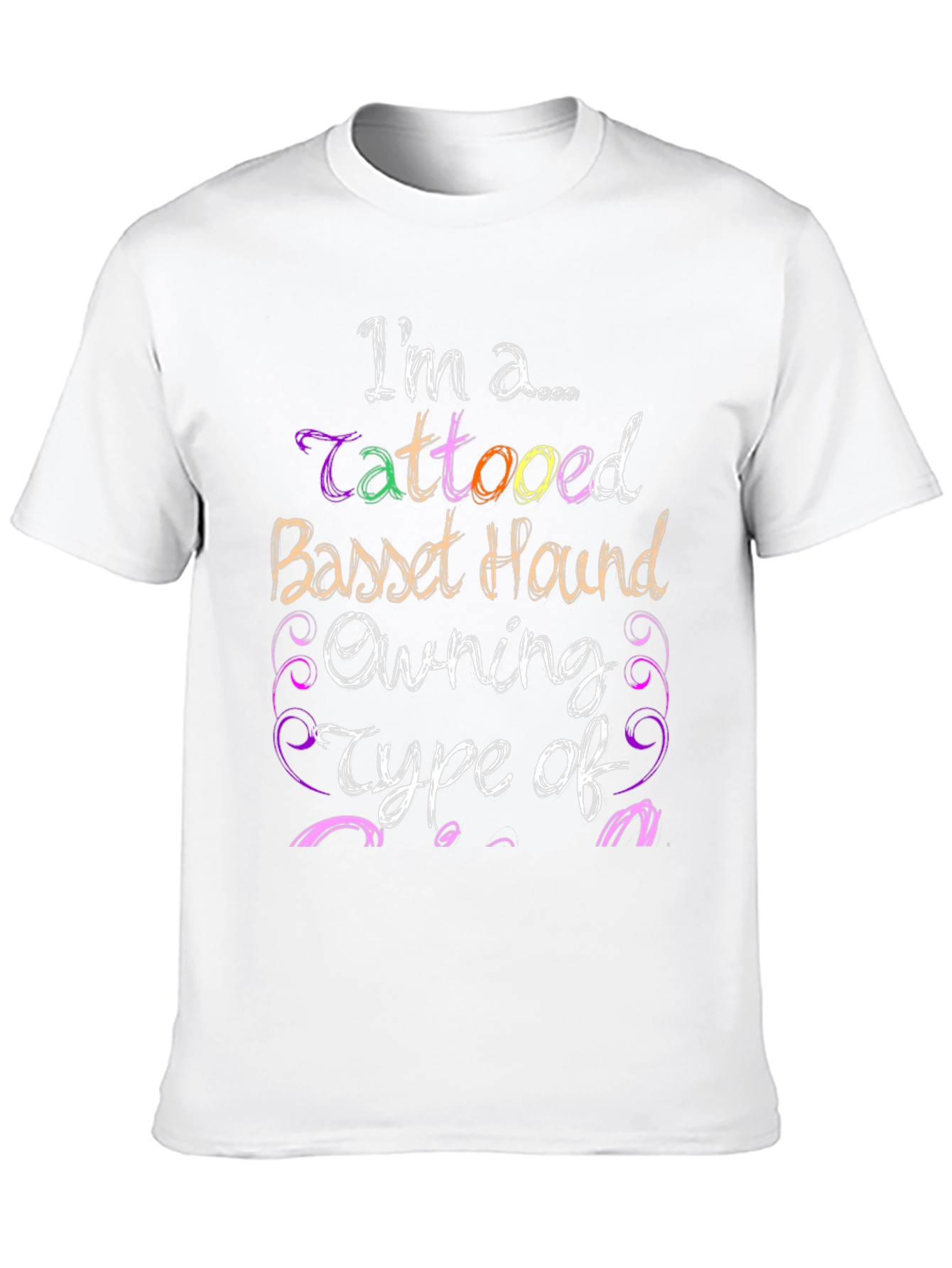 Tattooed Basset Hound Owner Black Graphic Tee