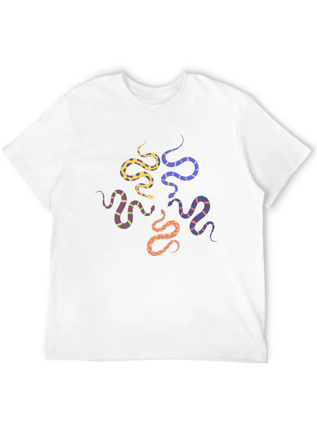 Snakes Graphic Print T-Shirt - Black