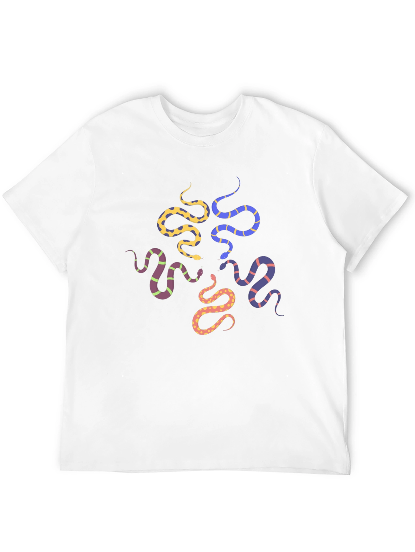 Snakes Graphic Print T-Shirt - Black