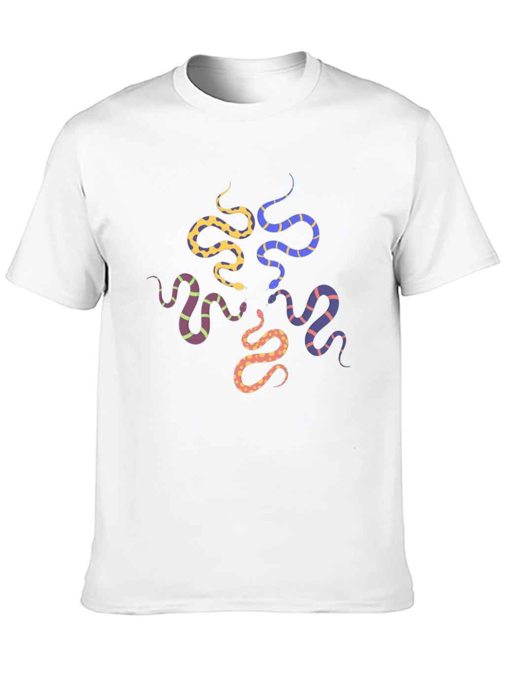 Snakes Graphic Print T-Shirt - Black