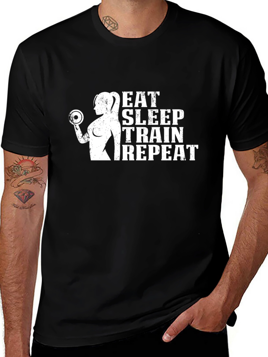 Eat Sleep Train Repeat Fitness T-Shirt