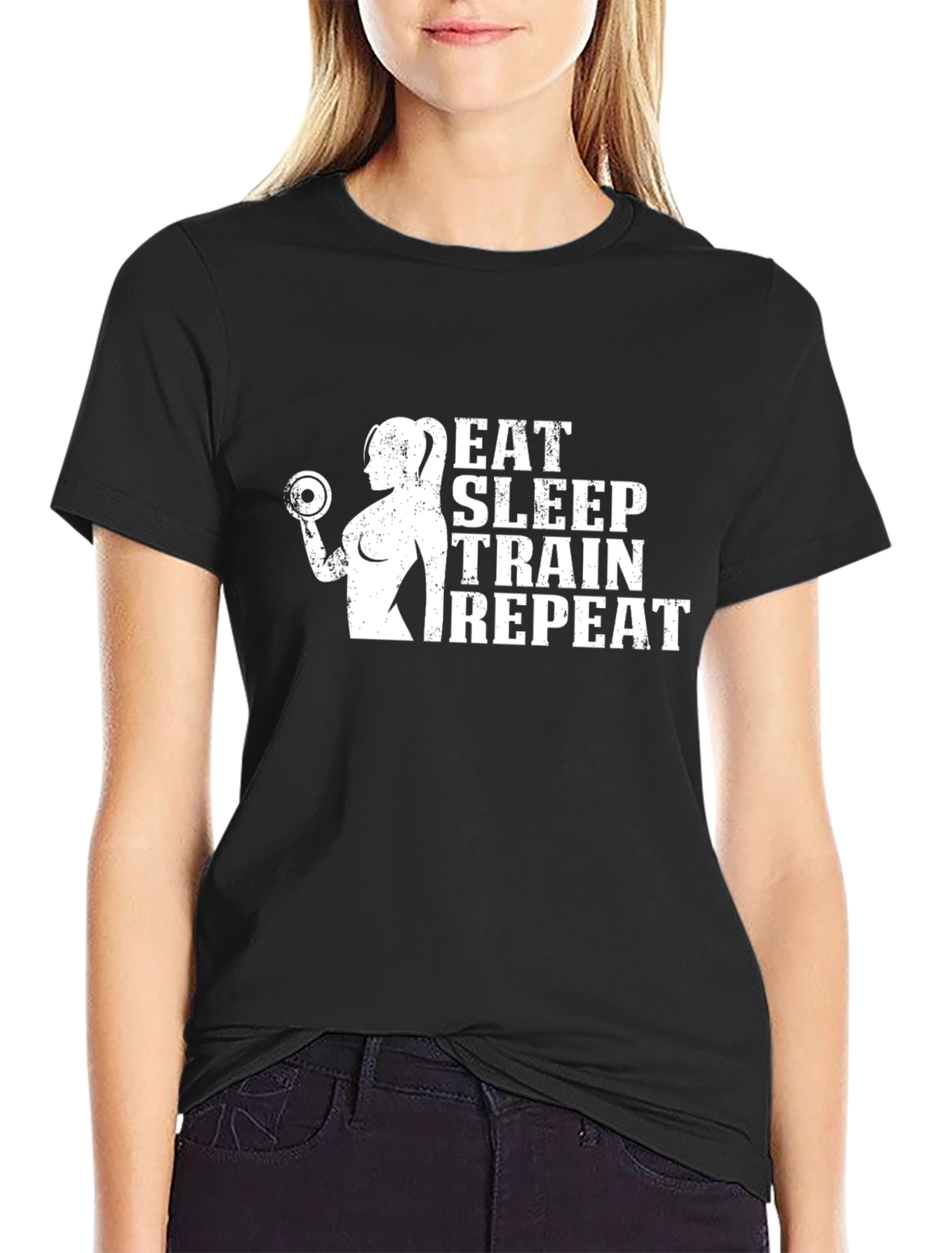 Eat Sleep Train Repeat Fitness T-Shirt