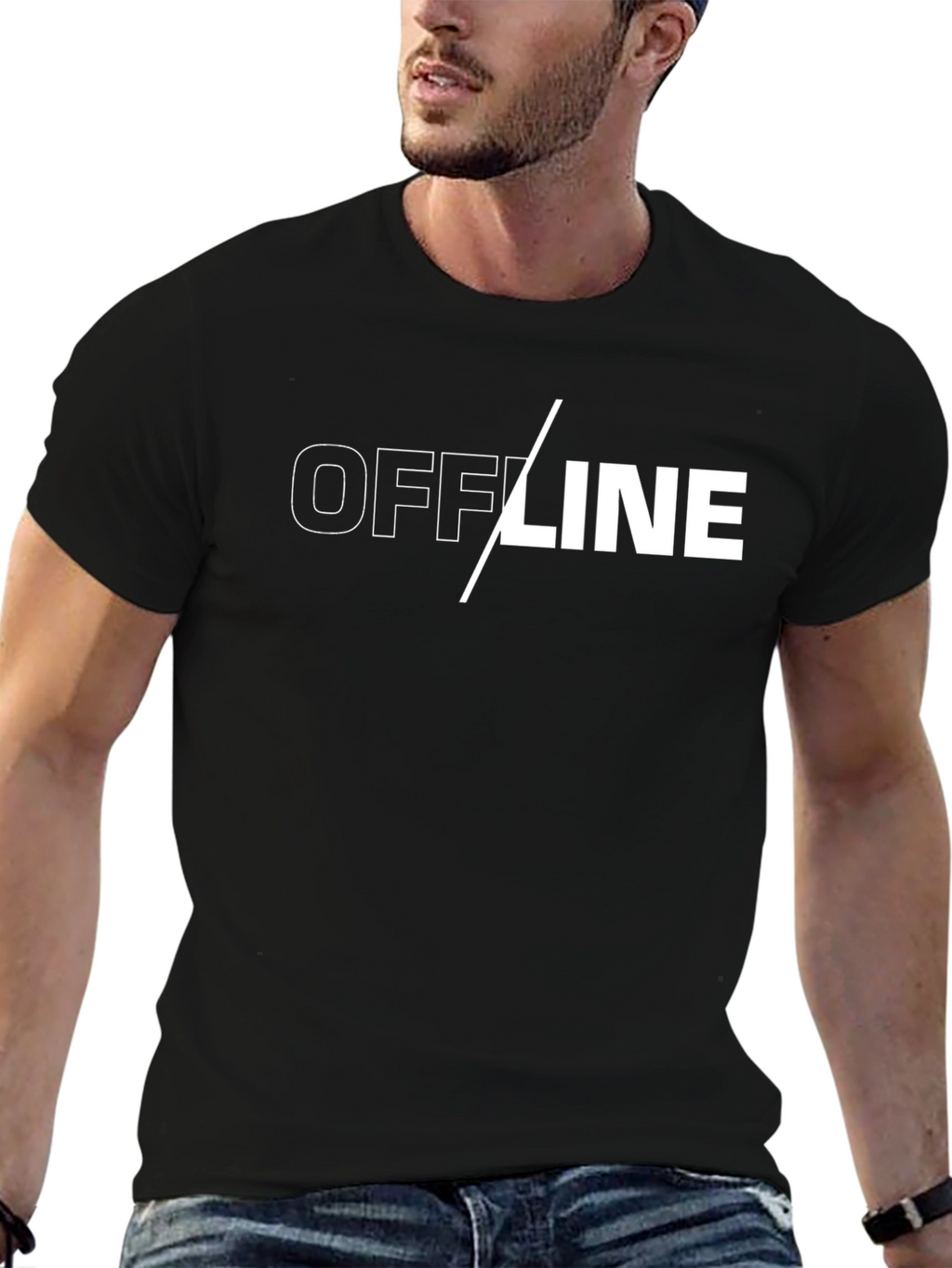 Offline Mode Black T-Shirt - Modern Graphic Tee