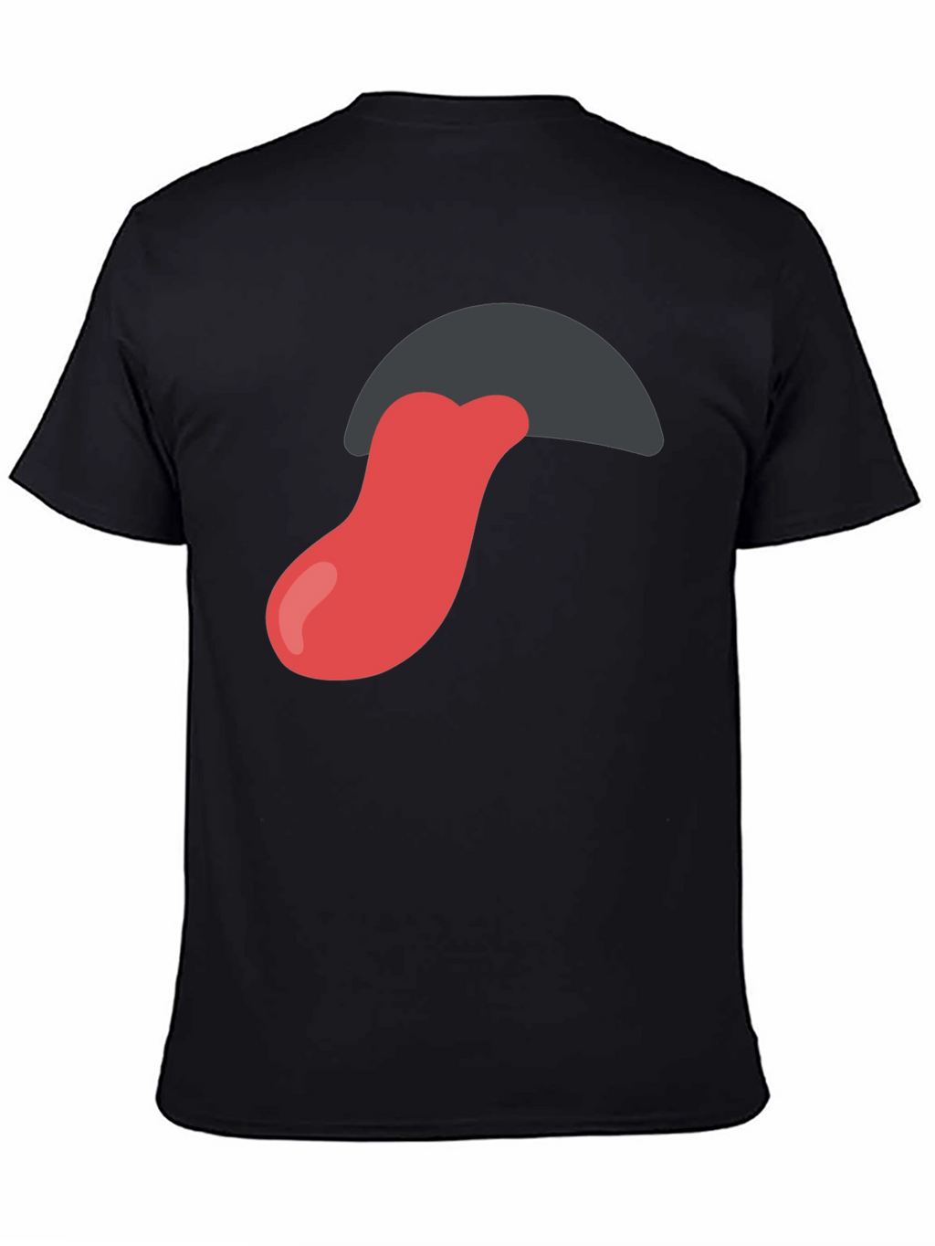 Tongue Out Graphic Tee - Black Cotton Blend Shirt