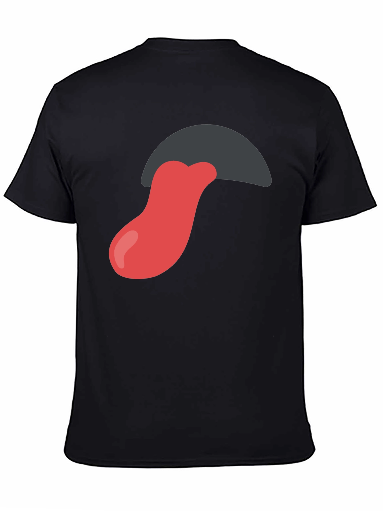 Tongue Out Graphic Tee - Black Cotton Blend Shirt
