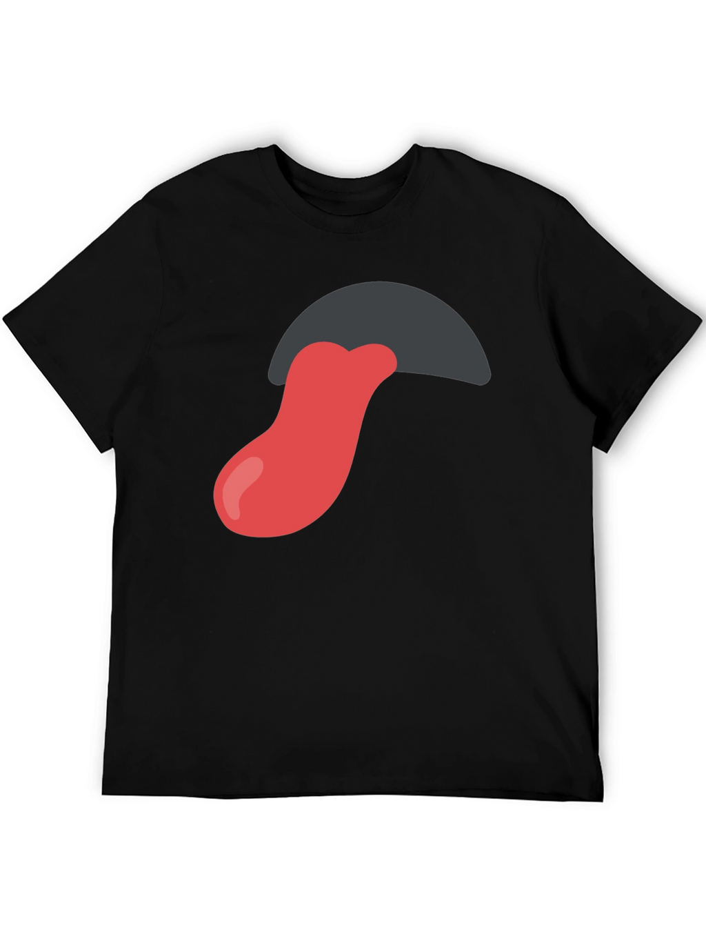 Tongue Out Graphic Tee - Black Cotton Blend Shirt