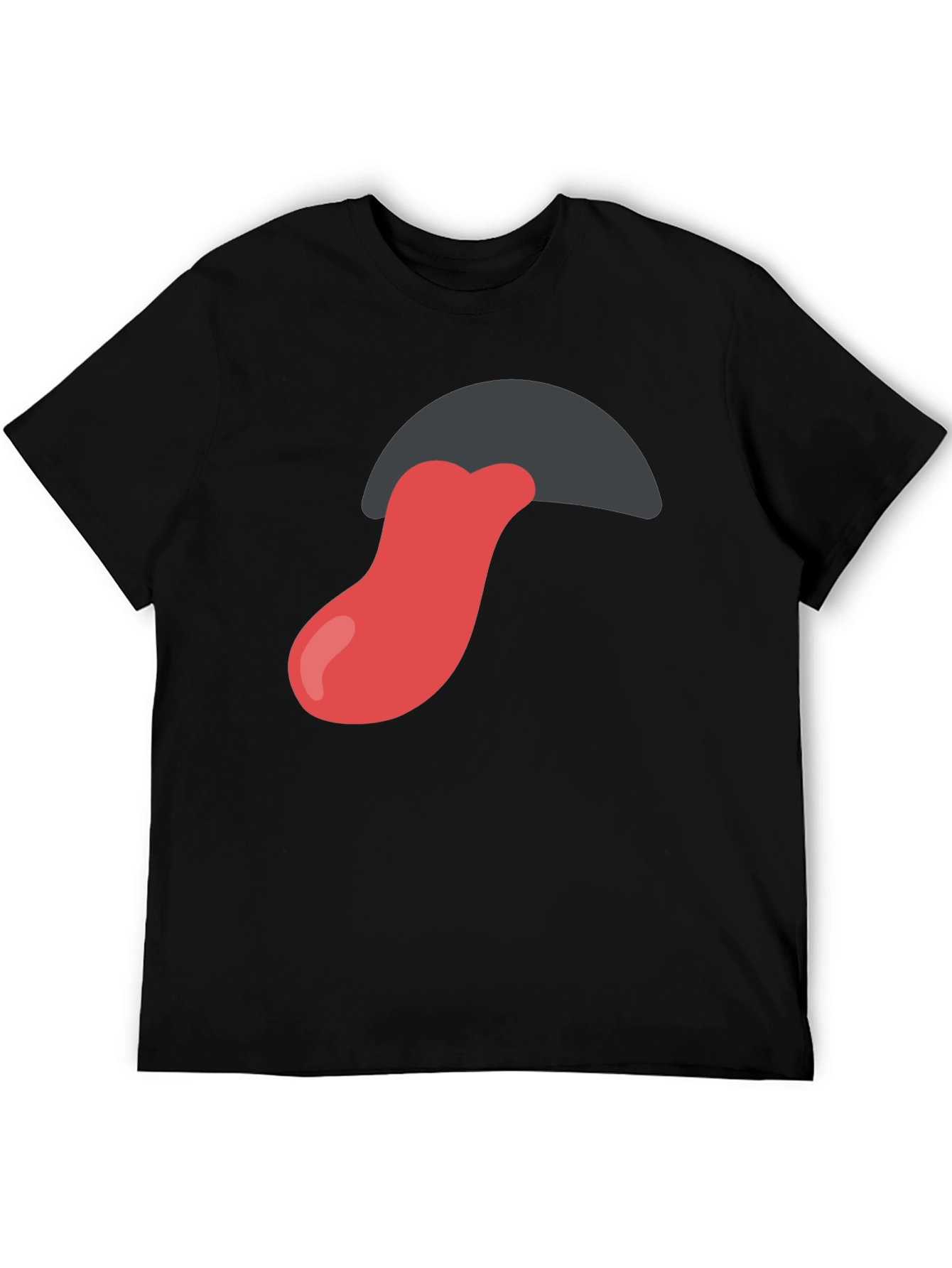 Tongue Out Graphic Tee - Black Cotton Blend Shirt