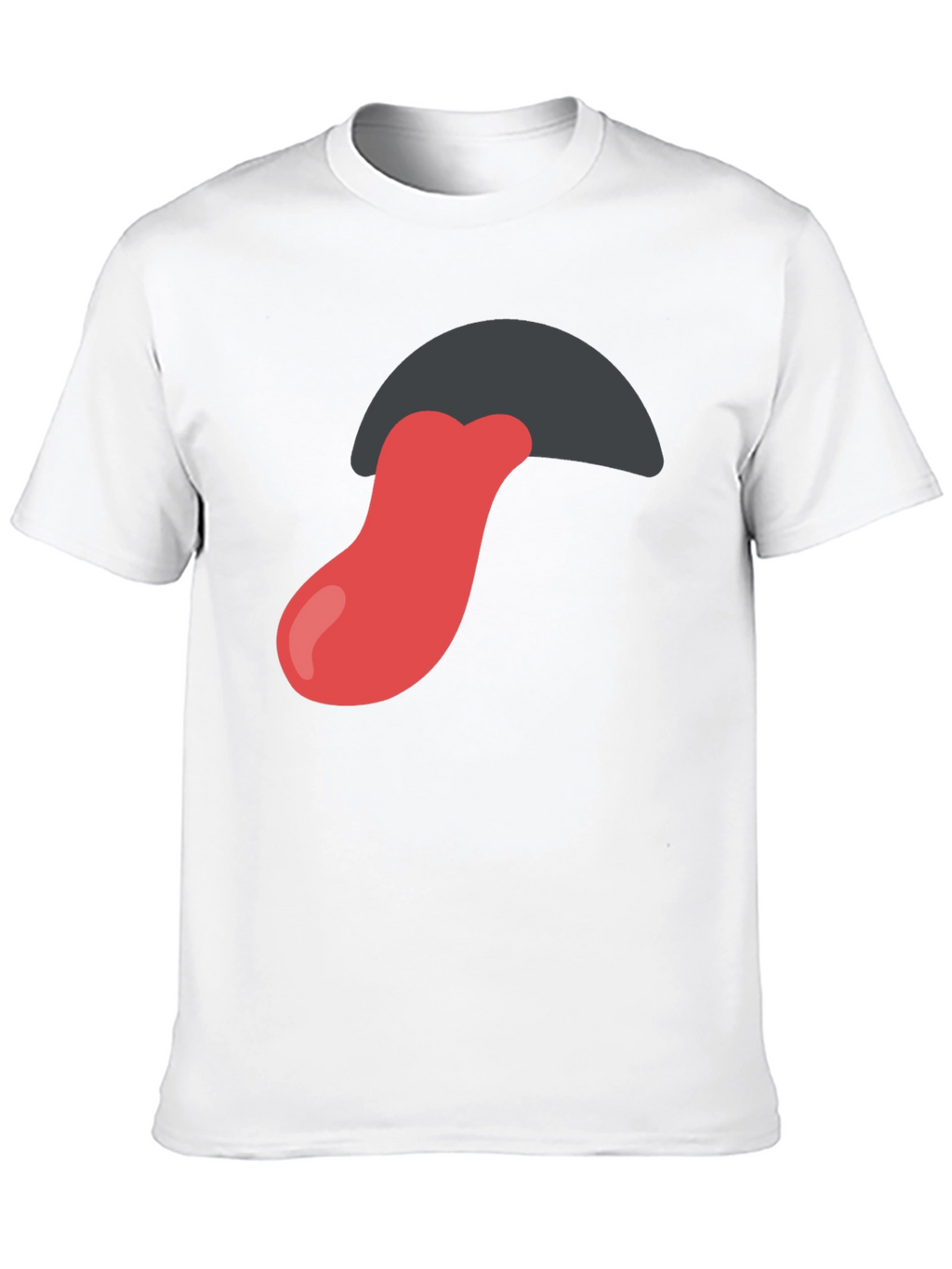 Tongue Out Graphic Tee - Black Cotton Blend Shirt