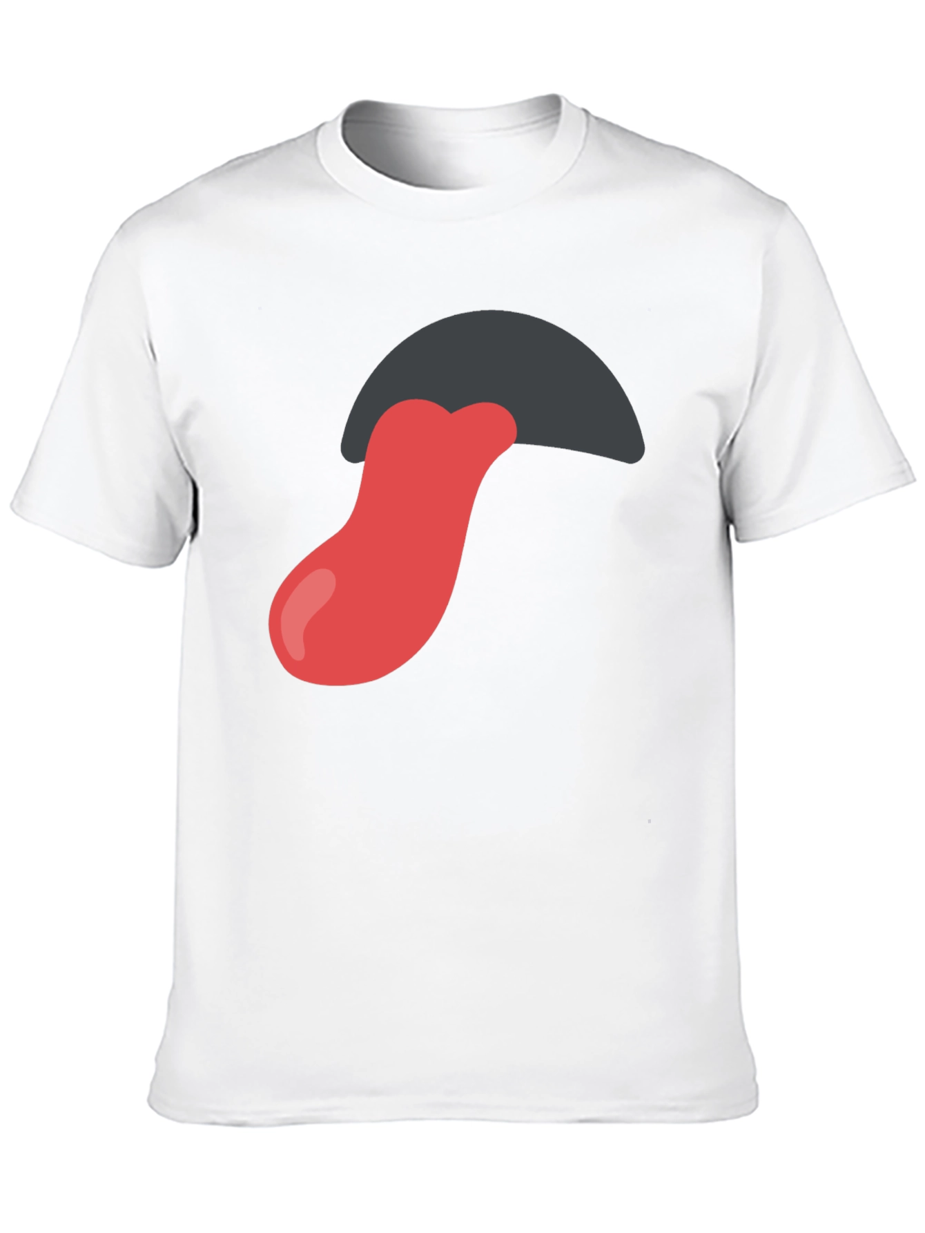 Tongue Out Graphic Tee - Black Cotton Blend Shirt