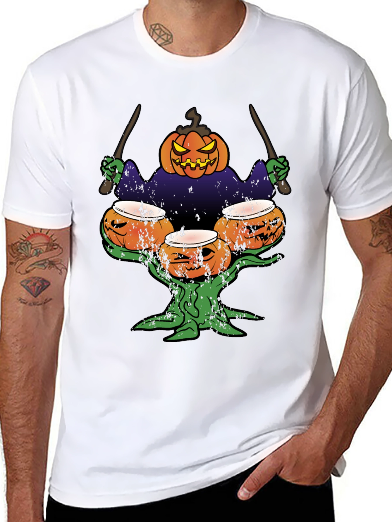 Pumpkin Drummer Halloween T-Shirt